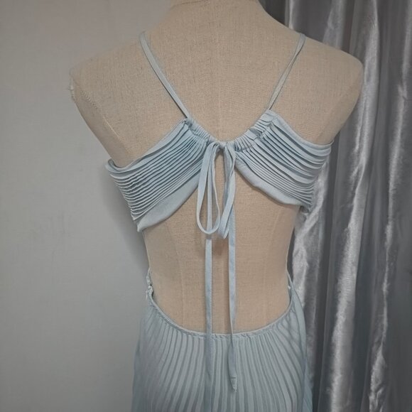 A.L.C. Moira Satin Pleated Maxi Dress - Picture 7 of 12